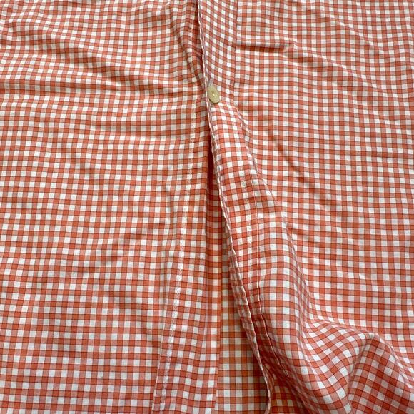 Lacoste Shirt Mens 44‎ US XL Orange White Check Gingham Button Up Long Sleeve* - Picture 10 of 11
